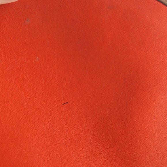 Coach Brown Leather Crossbody Handbag w Orange Lining - Picture 8 of 9